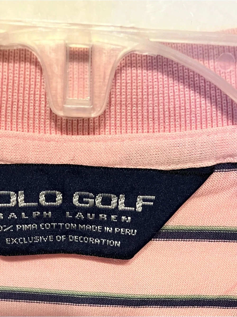 Ralph Lauren Pink Polo Golf M with Black Stripes